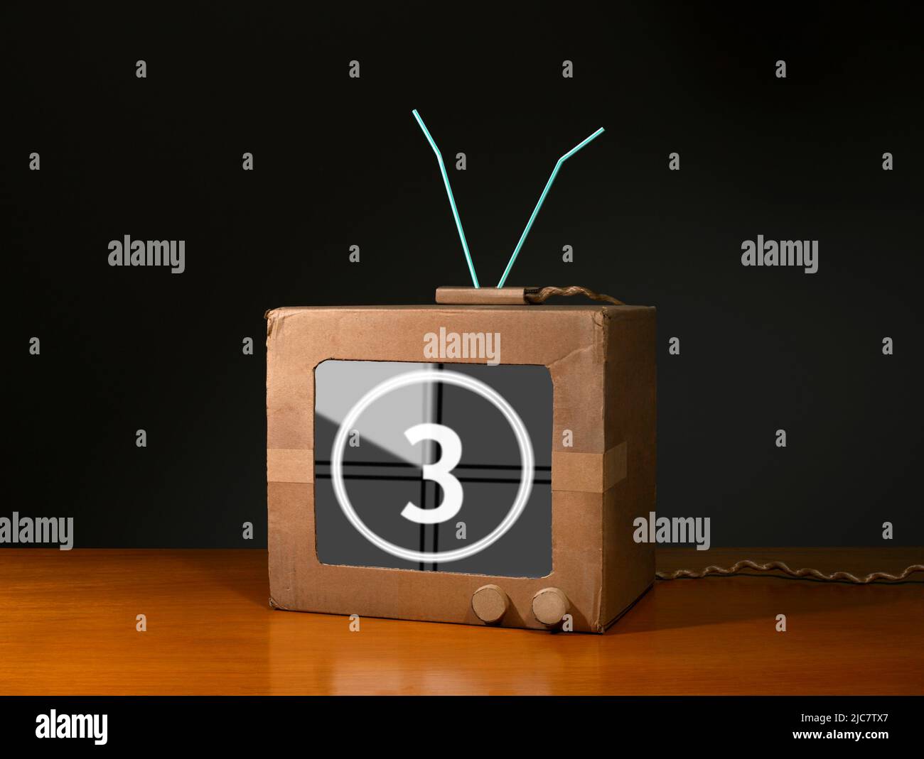 Television Set Made of Cardboard Stock Photo Alamy