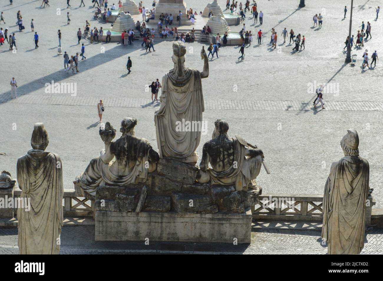 statues in rome square Stock Photo