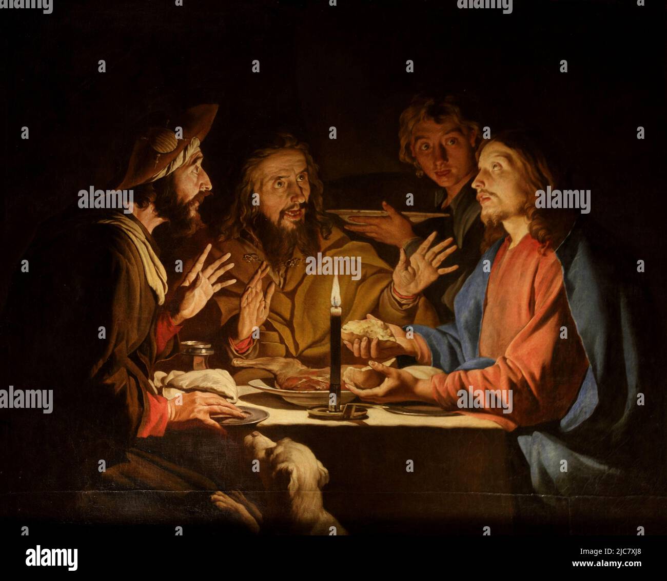 Supper at Emmaus by Matthias Stom  (fl. 1615–1649) Stock Photo