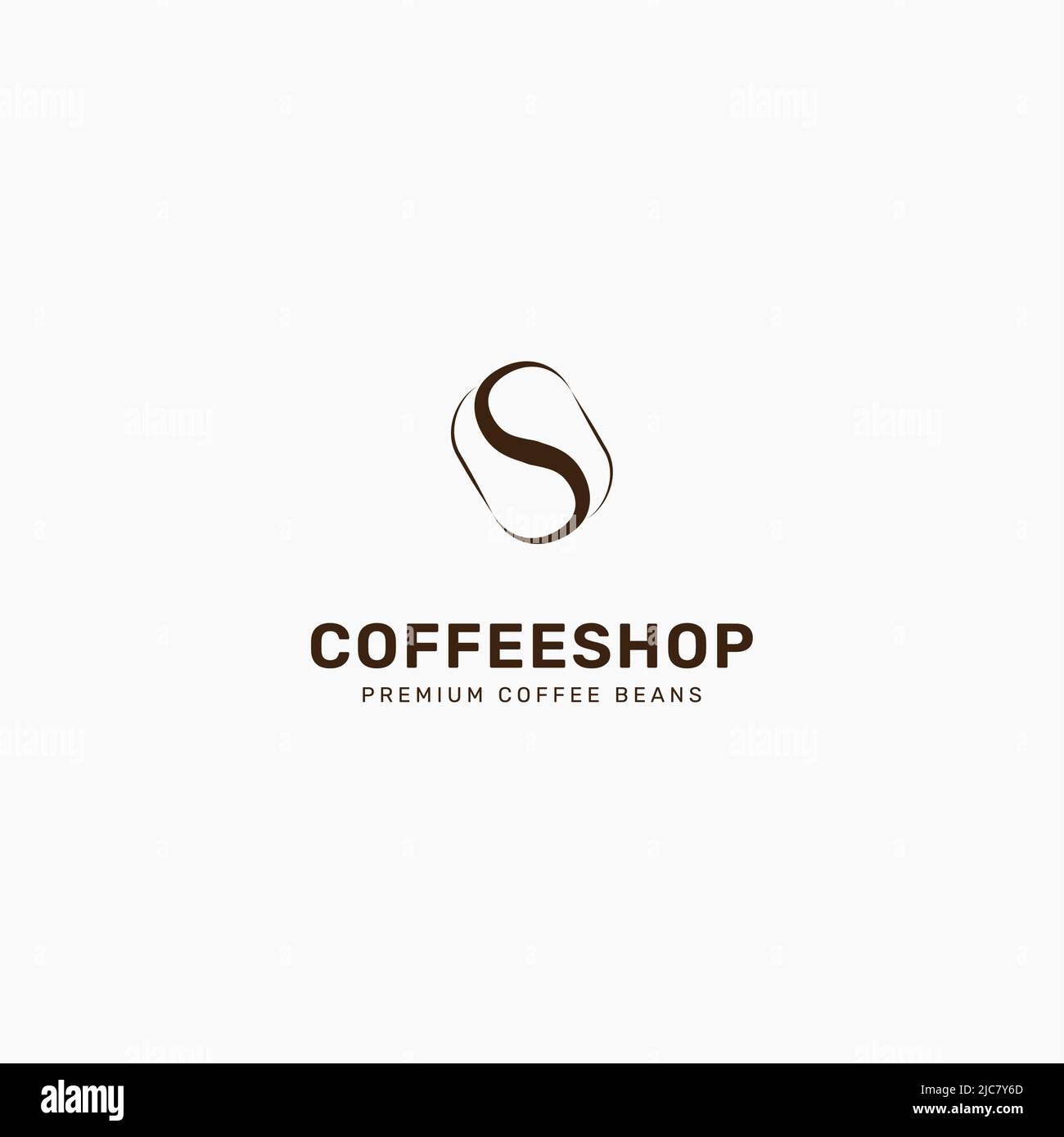 Logo initials letter S and coffee beans. Minimalist coffee logo, suitable for cafes, restaurants, packaging and coffee businesses.Vector illustration Stock Vector