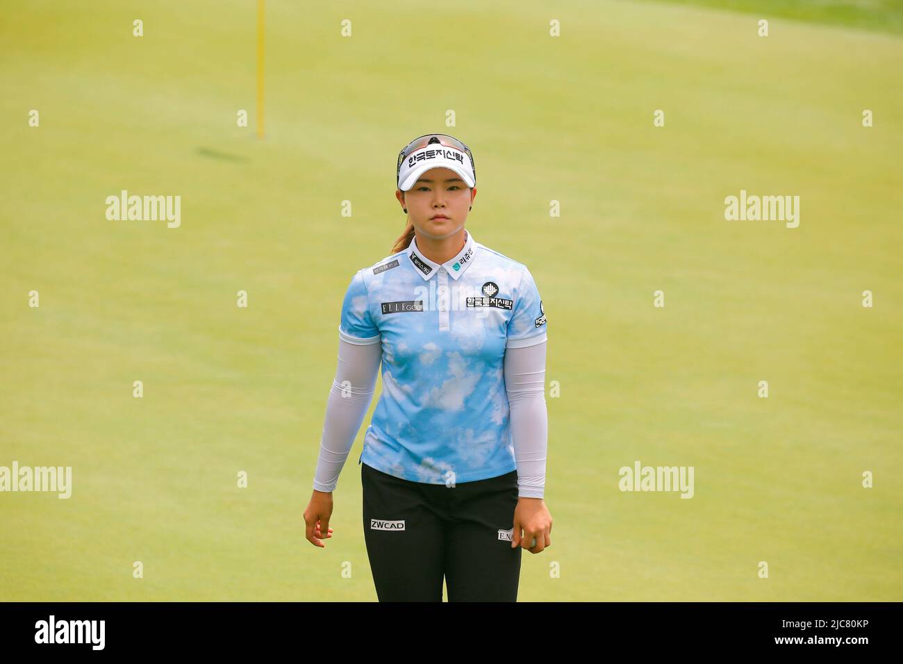 Seoul, South Korea. 10th June, 2022. Lim Hee-Jeong (KOR), June 10, 2022 - Golf : Lim Hee-Jeong of South Korea walks off the 1st green during the first round of the KLPGA Celltrion Queens Masters 2022 at the Seolhaeone Country Club in Yangyang, east of Seoul, South Korea. Credit: Lee Jae-Won/AFLO/Alamy Live News Stock Photo
