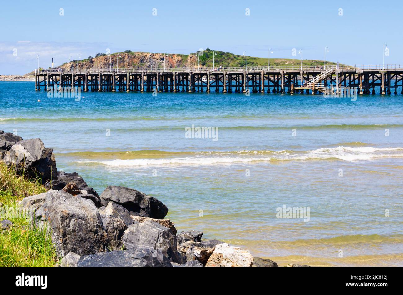 The old timber jetty Coffs Harbour, NSW, Australia Stock Photo Alamy