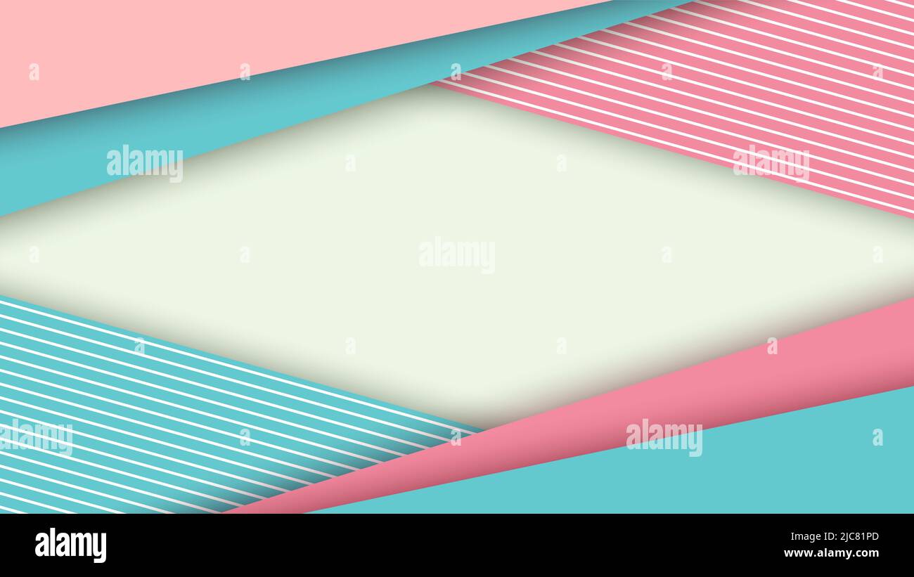 Abstract summer template geometric stripes pattern overlapping on white background. Vector illustration Stock Vector