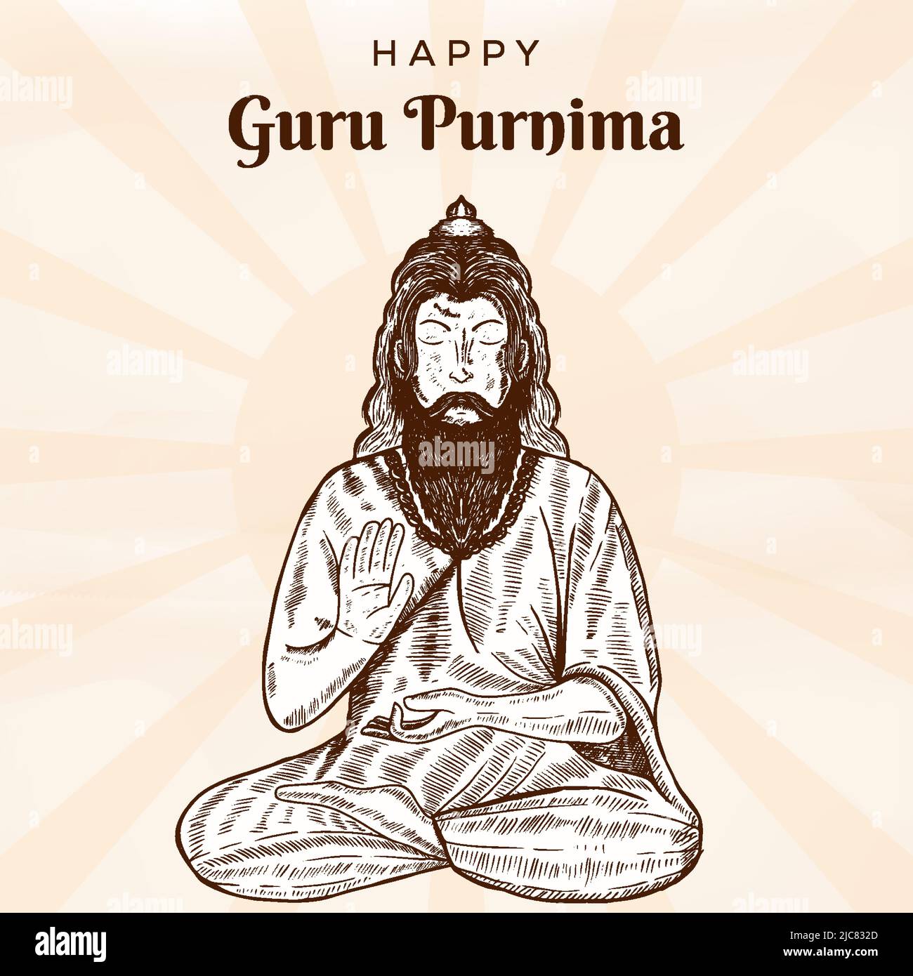 hand drawn guru purnima illustration Stock Vector Image & Art - Alamy