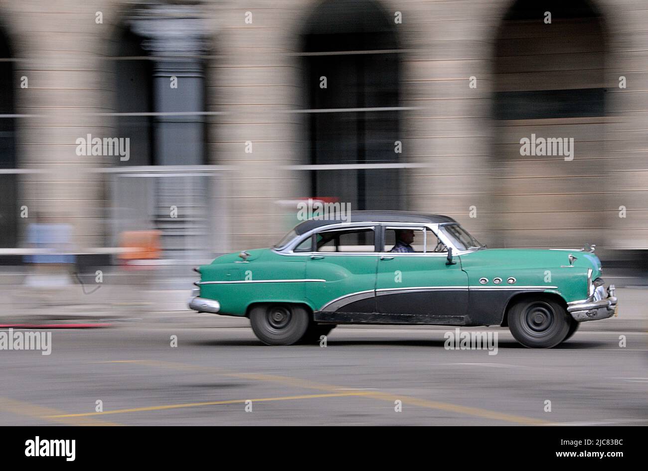 Classic car in the old town of Havana, Cuba, Caribbean Stock Photo