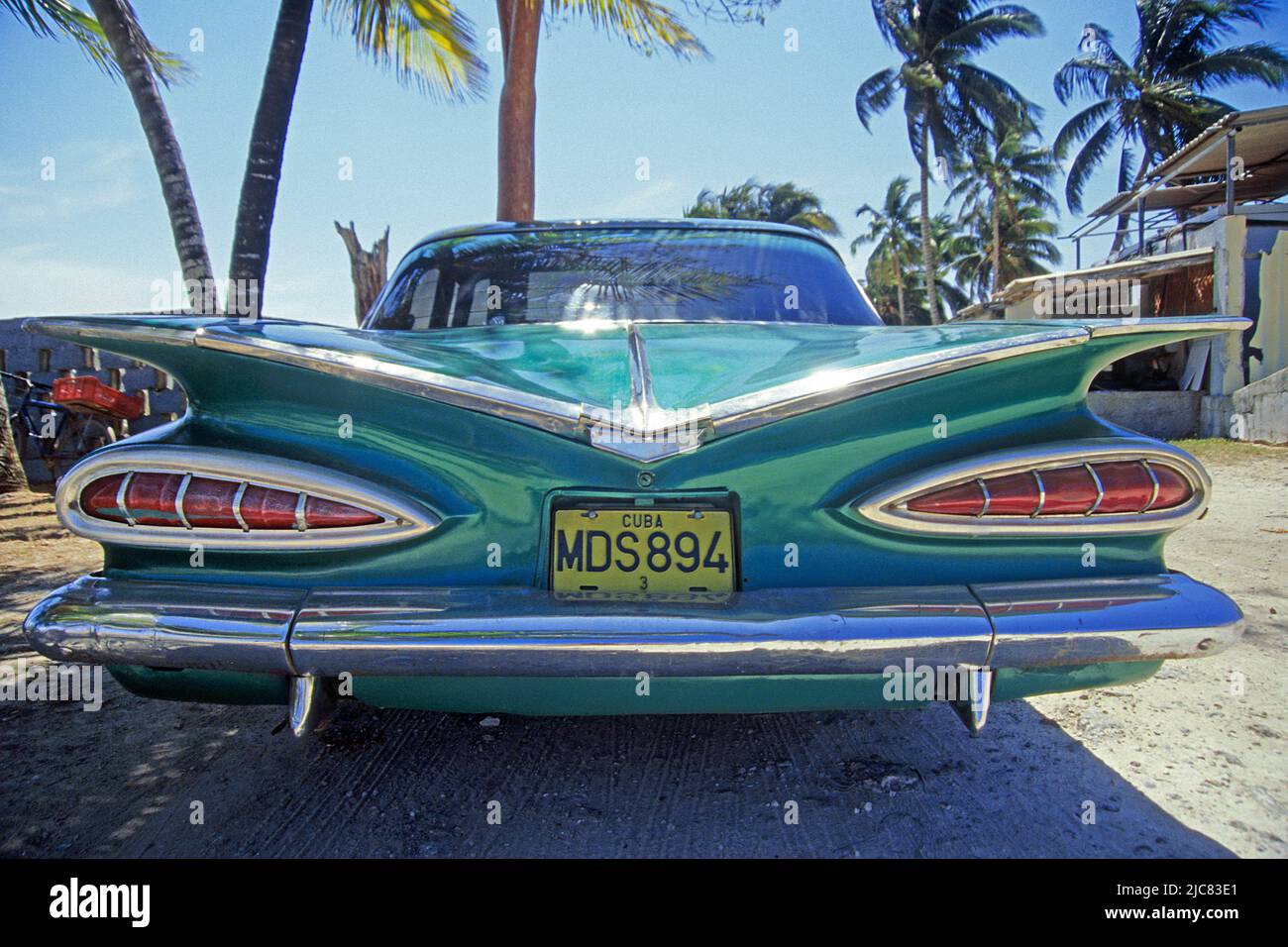 Classic car in the old town of Havana, Cuba, Caribbean Stock Photo