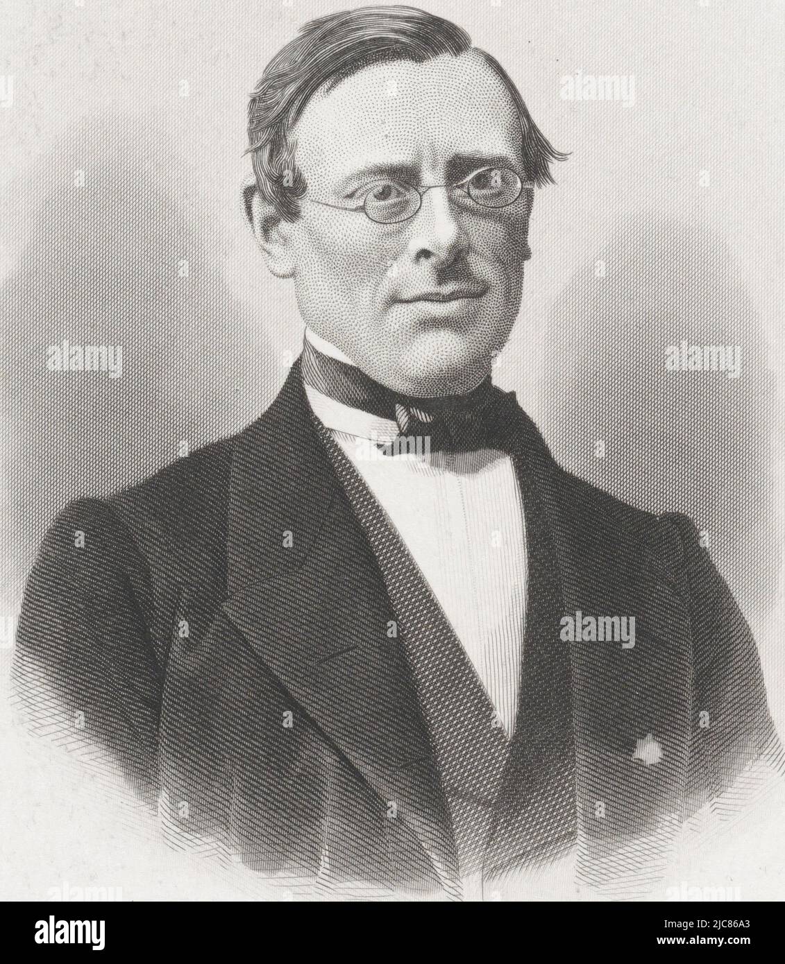 Portrait of Reinhart Pieter Anne Dozy, print maker: Dirk Jurriaan Sluyter, Amsterdam, 1879, paper, steel engraving, etching, h 179 mm - w 137 mm Stock Photo