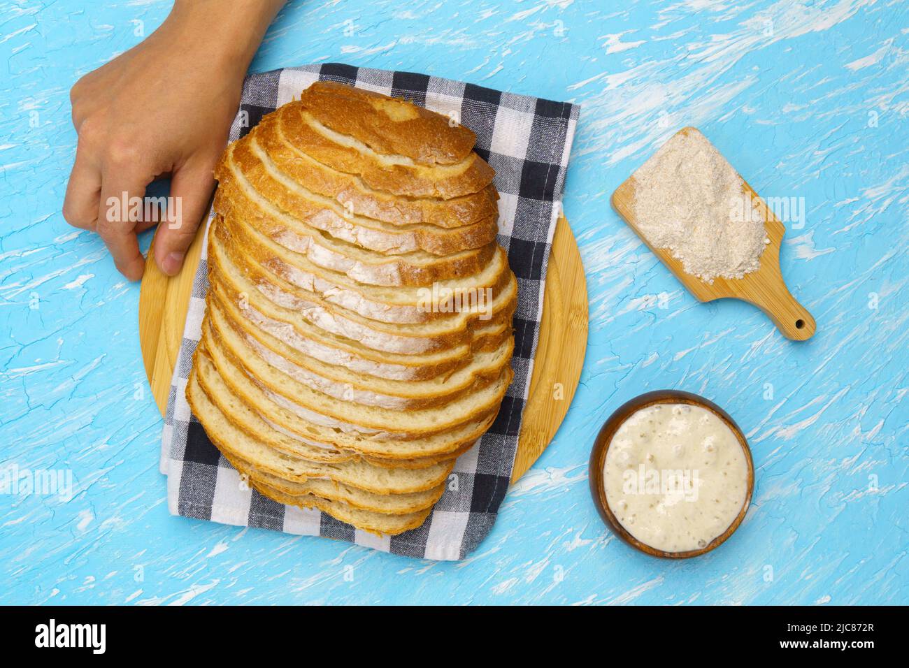 Starter sourdough. Bread without yeast. The concept of a healthy diet