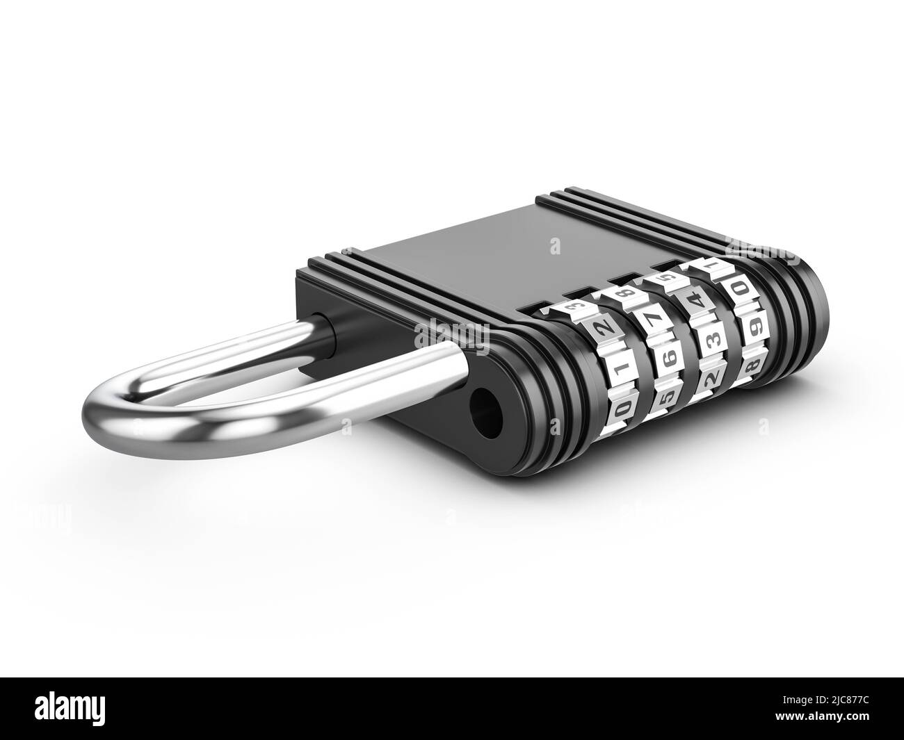 Padlock combination lock on a white background. 3d illustration Stock ...