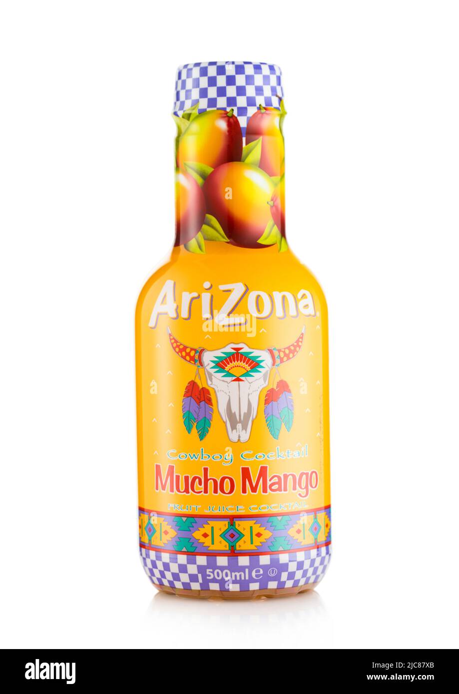 LONDON,UK MAY 23, 2022 Bottle of Arizona Mucho Mango Cowboy Cocktail