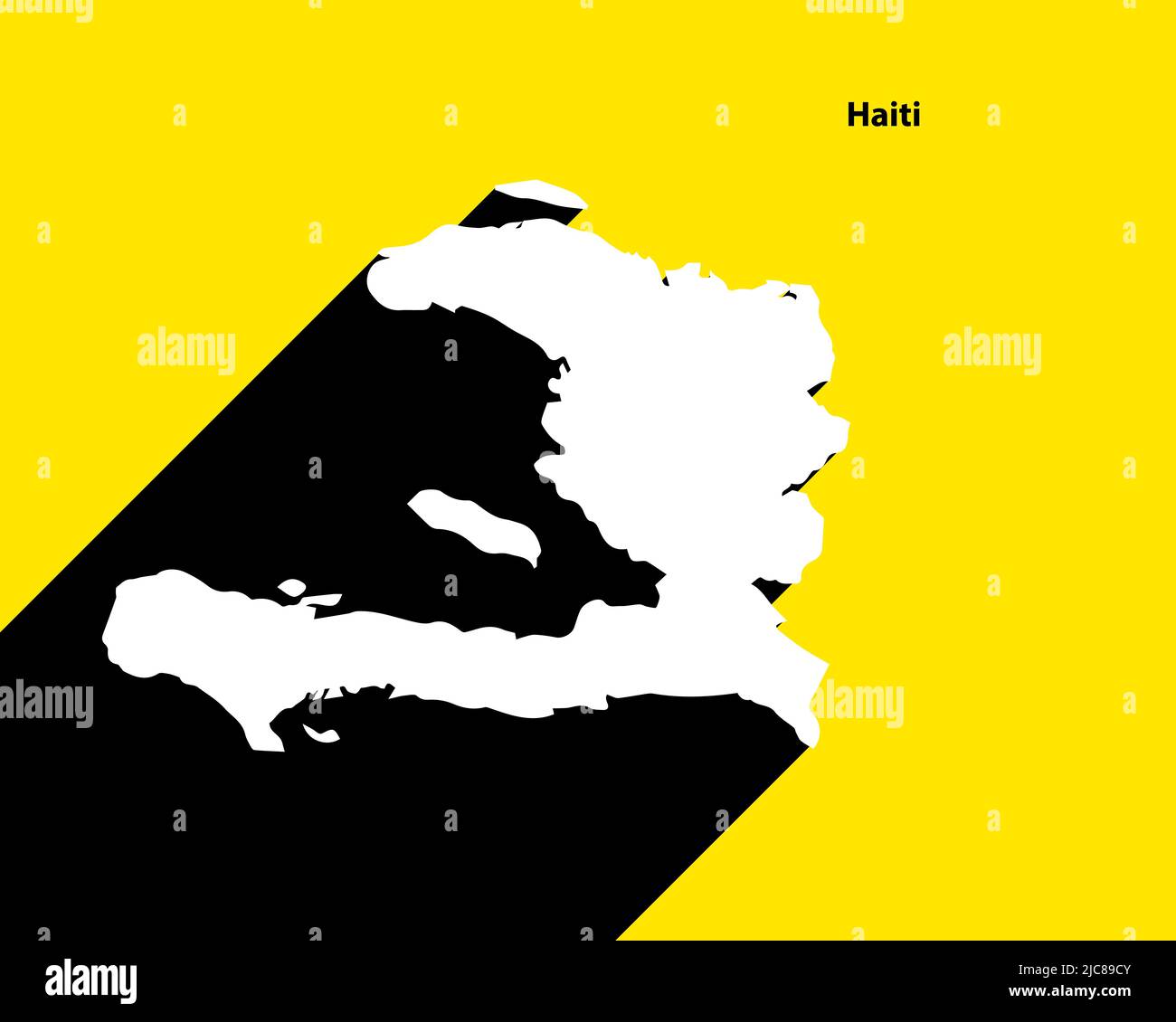 Haiti Map on retro poster with long shadow. Vintage sign easy to edit, manipulate, resize or colorize. Stock Vector