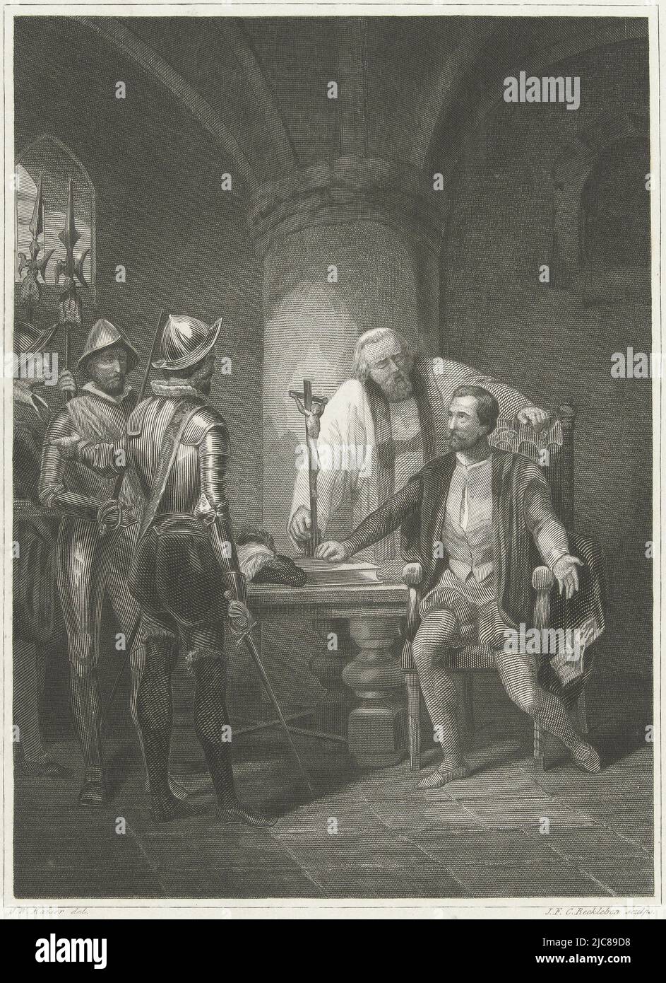 The last moments of the Count of Egmond in his cell, before his