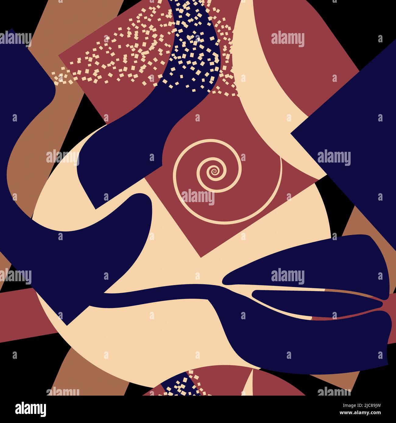 Rainbow shapes, curves, arcs.Abstract seamless pattern withe various ...