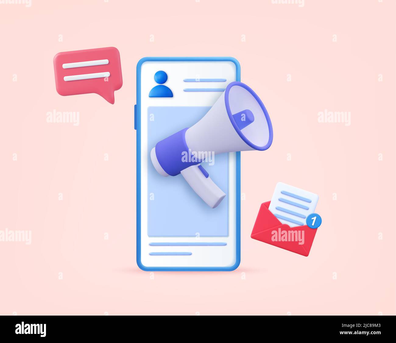 3d Megaphone on screen mobile phone Stock Vector Image & Art Alamy