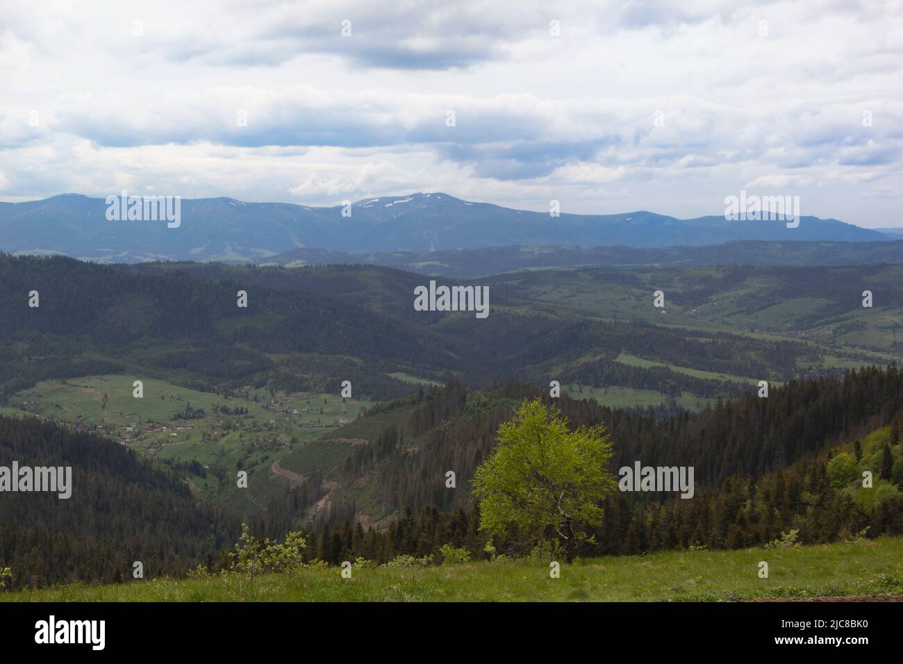 Mountain landscape and blue sky with clouds Stock Photo - Alamy