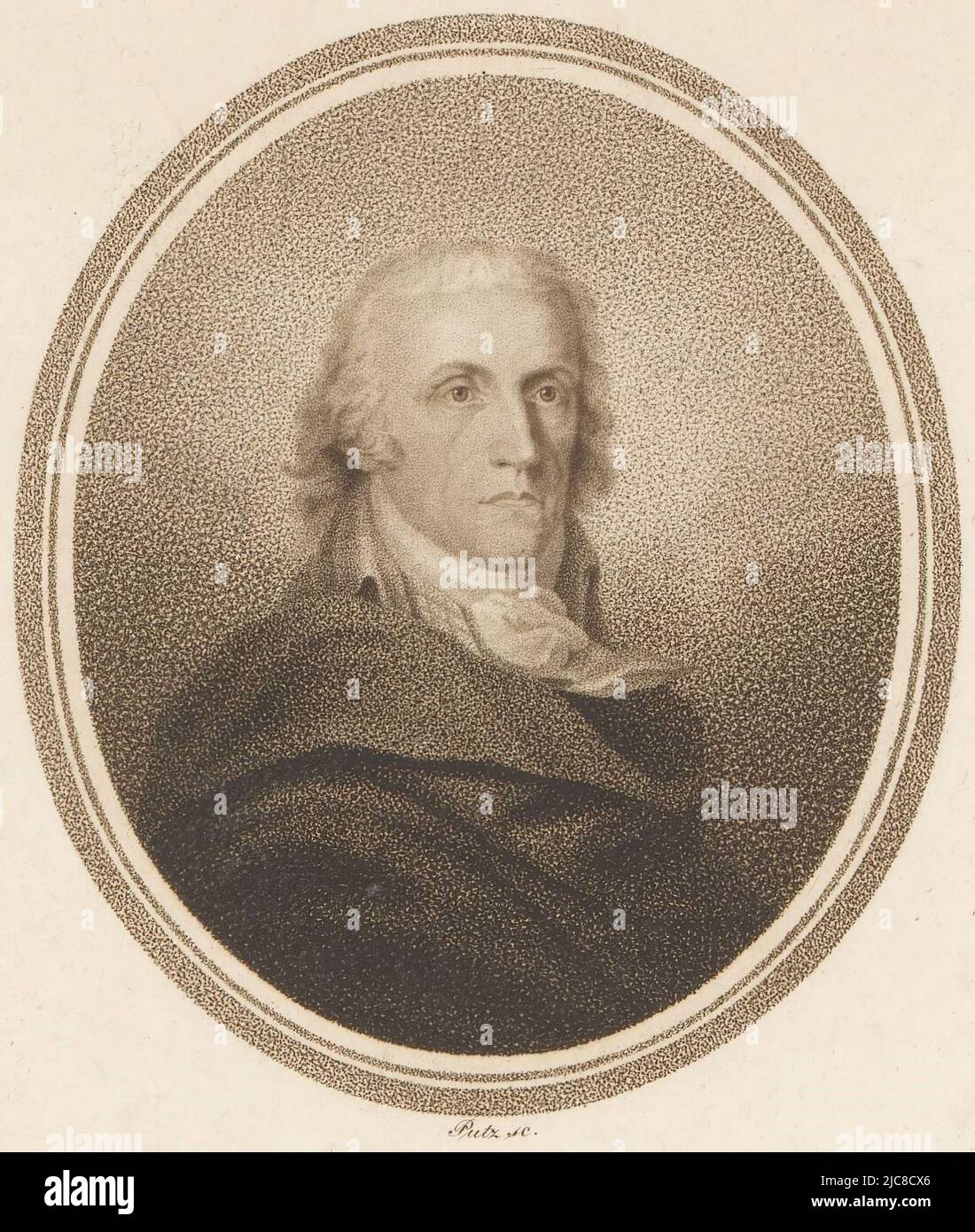 Portrait of Johann Adam Schmidt, print maker: Johann Putz, (mentioned on object), 1750 - 1849, paper, h 224 mm - w 175 mm Stock Photo
