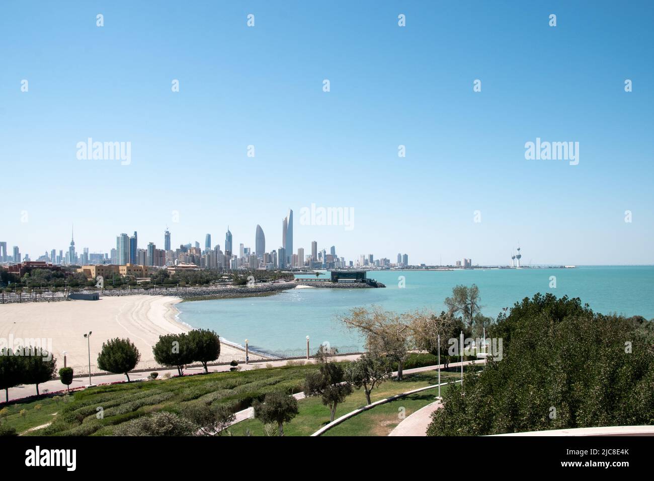 A panoramic view of the Kuwait City Skyline Stock Photo