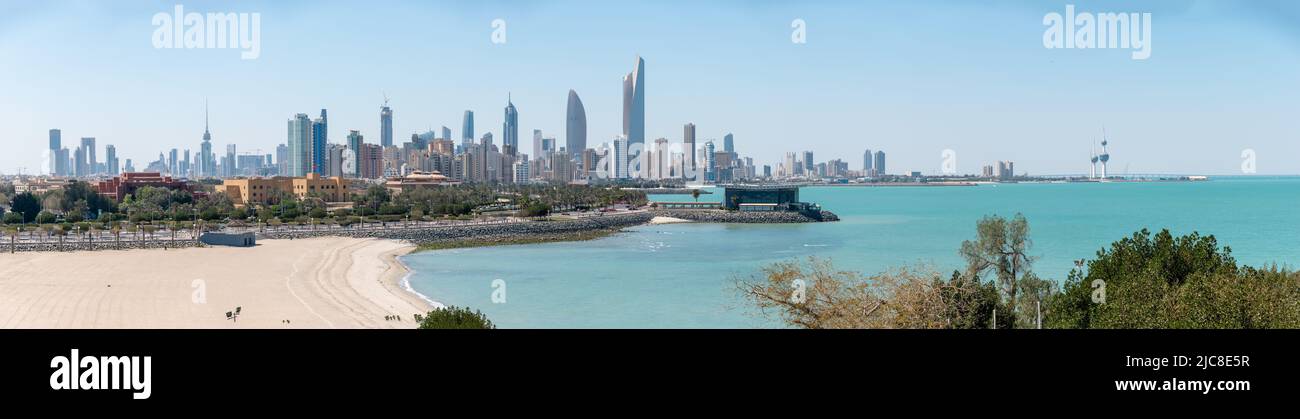 A panoramic view of the Kuwait City Skyline Stock Photo