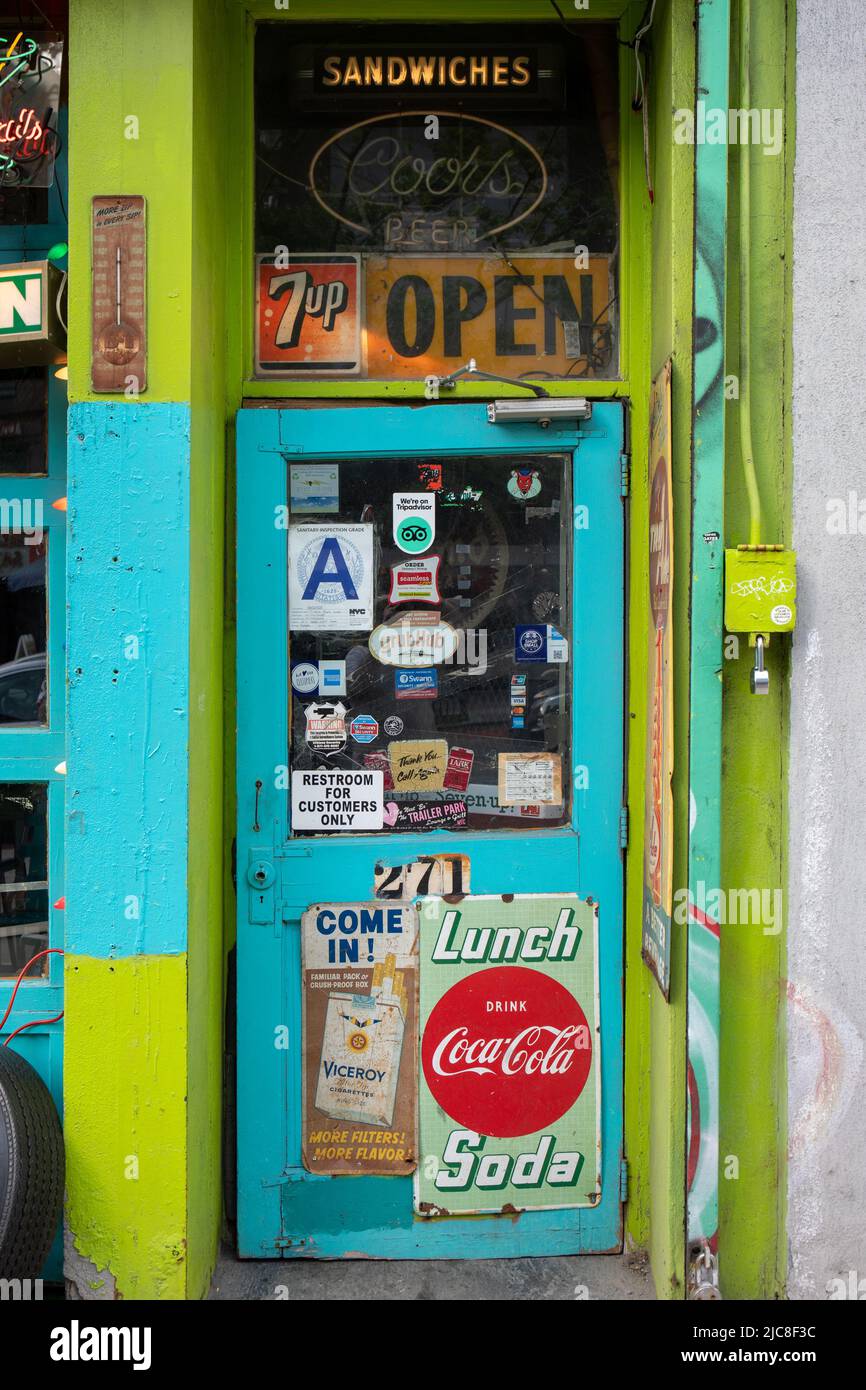 Trailer Park Lounge dive bar entrance in Chelsea district of New York