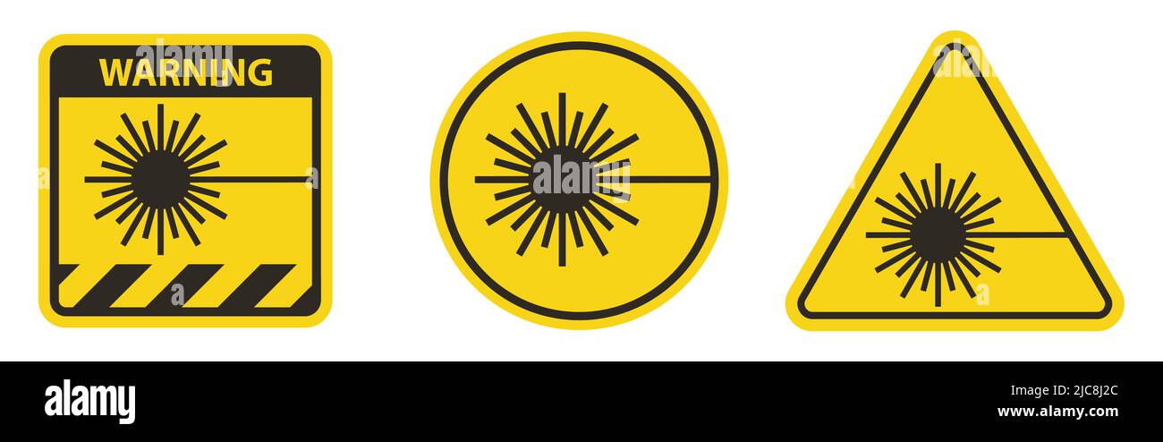 Beware Laser Beam Symbol Sign Isolate On White Background Stock Vector