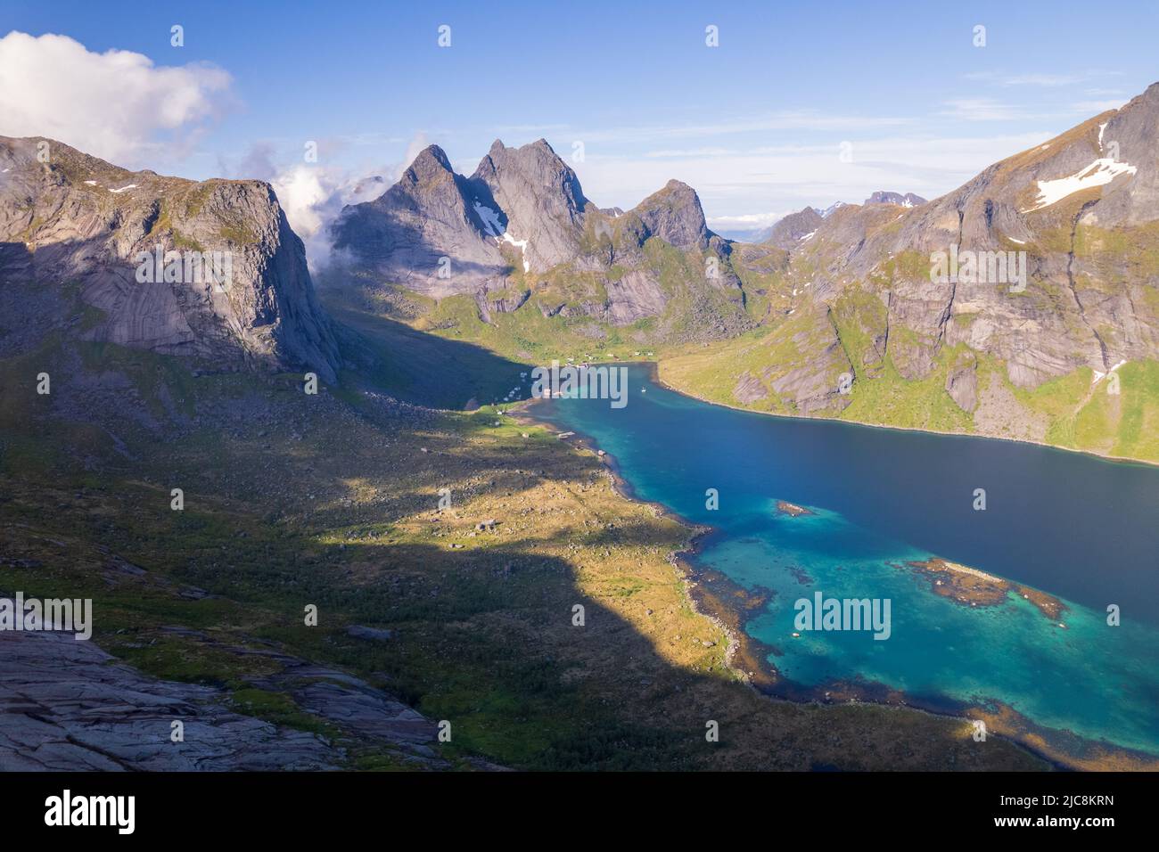 View of Moskenesoya Island in north Norway Stock Photo
