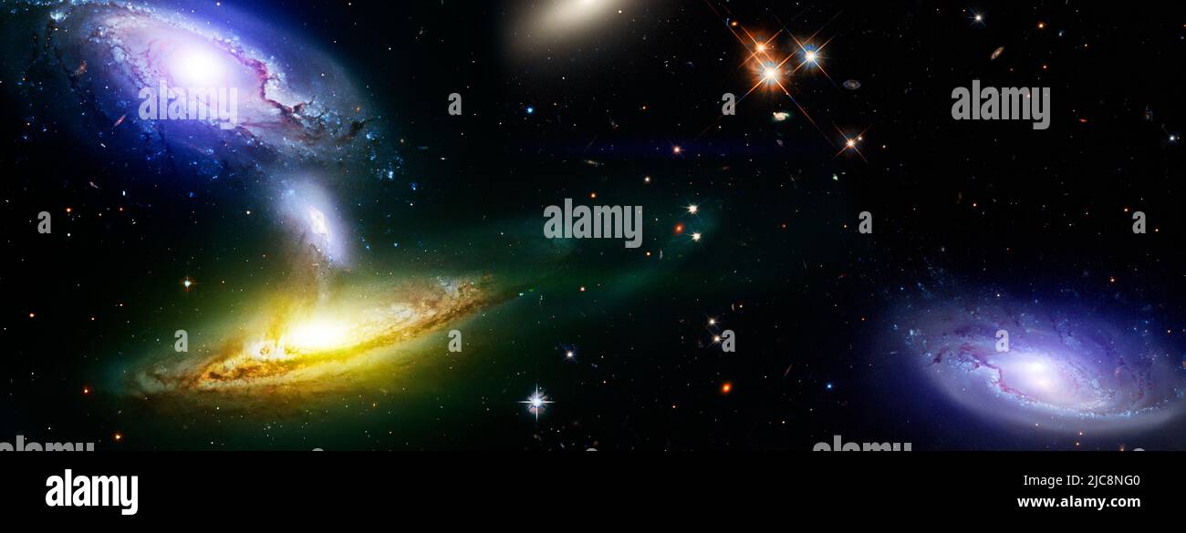 star particle motion on black background, starlight nebula in galaxy at universe Space background. This image furnished by NASA Stock Photo
