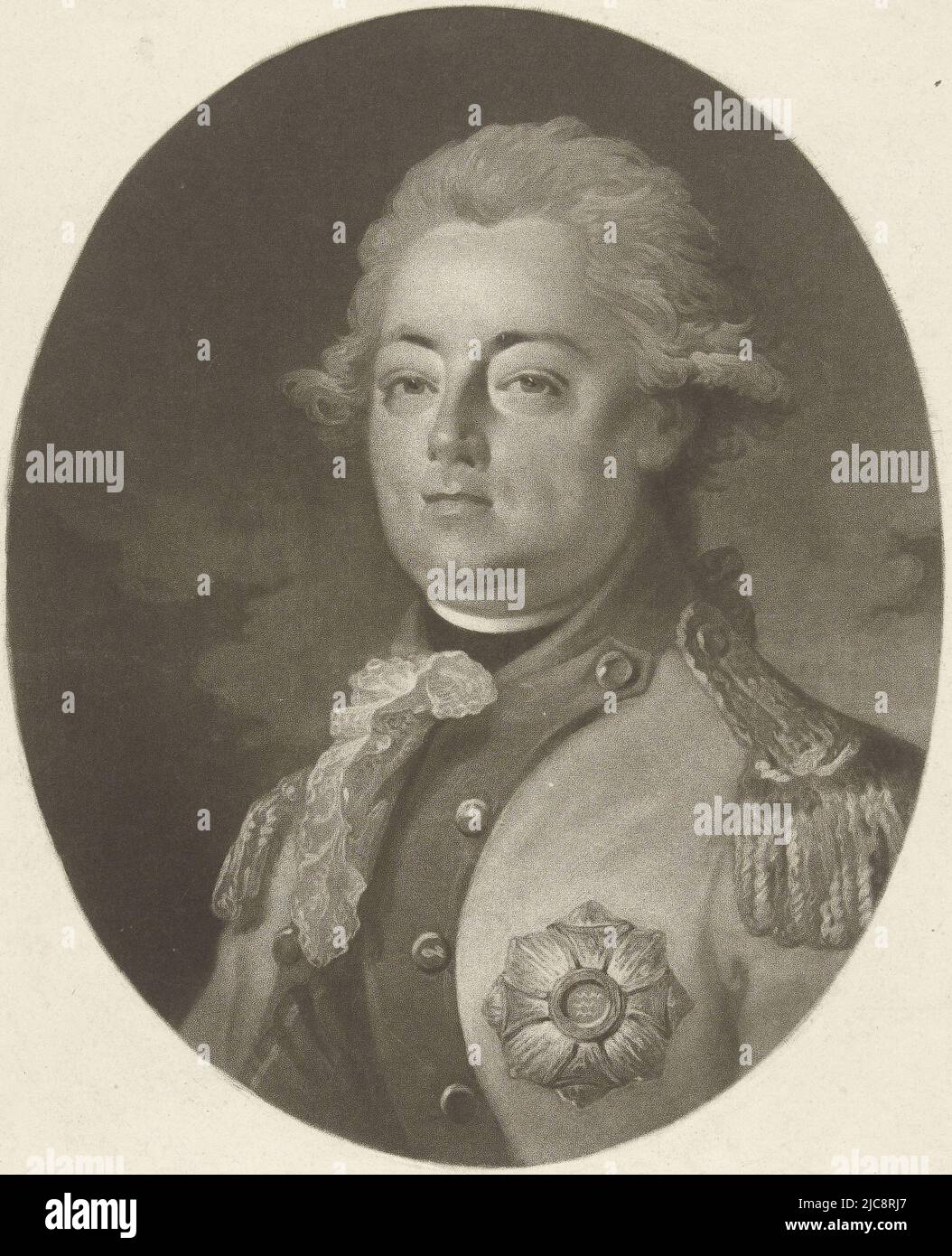 Bust to the left of Louis prince of Waldeck in an oval. Portrait of