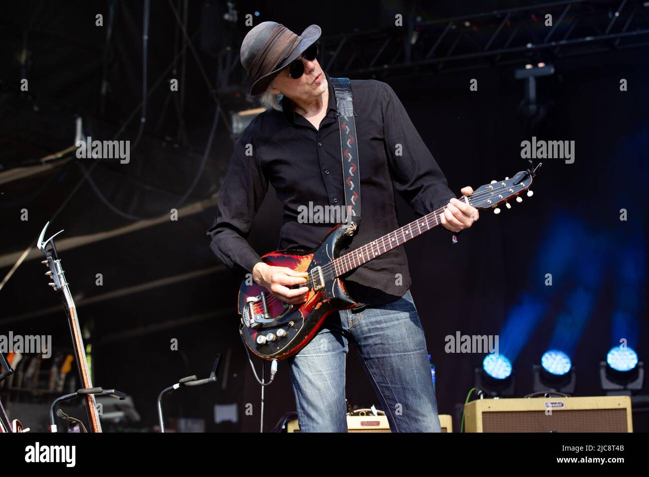 Oslo, Norway. 10th June, 2022. The Finnish rock band 22-Pistepirkko  performs a live concert during the Norwegian music festival Loaded Festival  2022 in Oslo. Here singer and musician P-K Keränen is seen