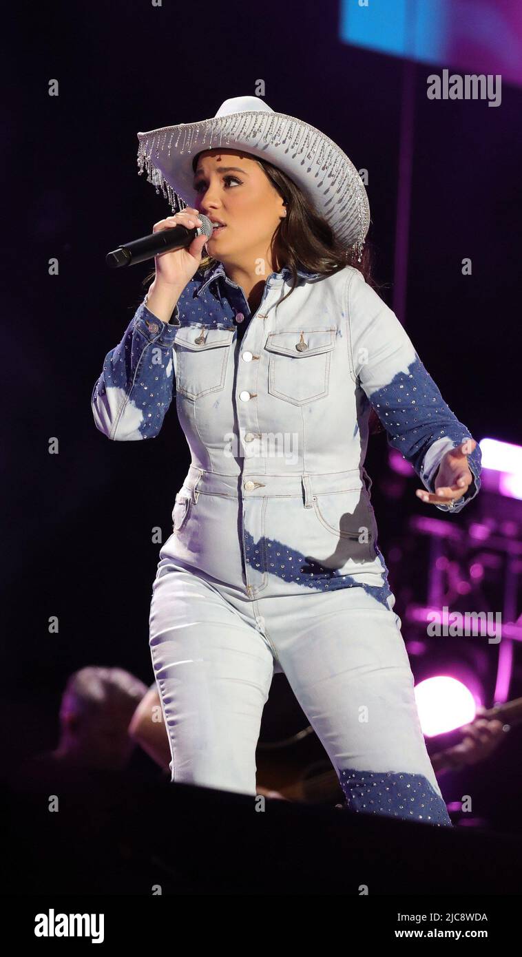 Nashville, TN, USA. 10th June, 2022. Gabby Barrett on stage for CMA