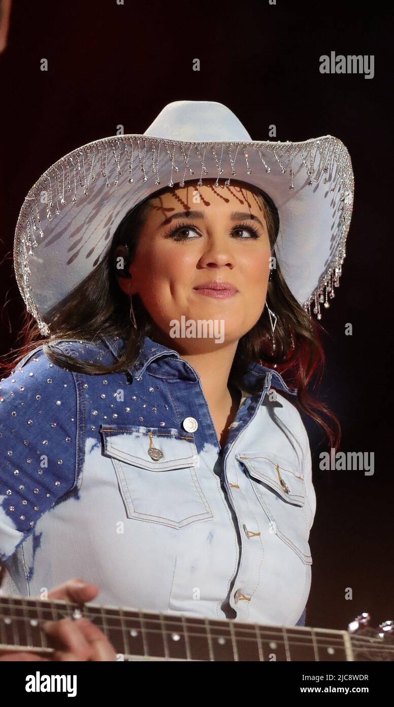 Nashville, TN, USA. 10th June, 2022. Gabby Barrett on stage for CMA