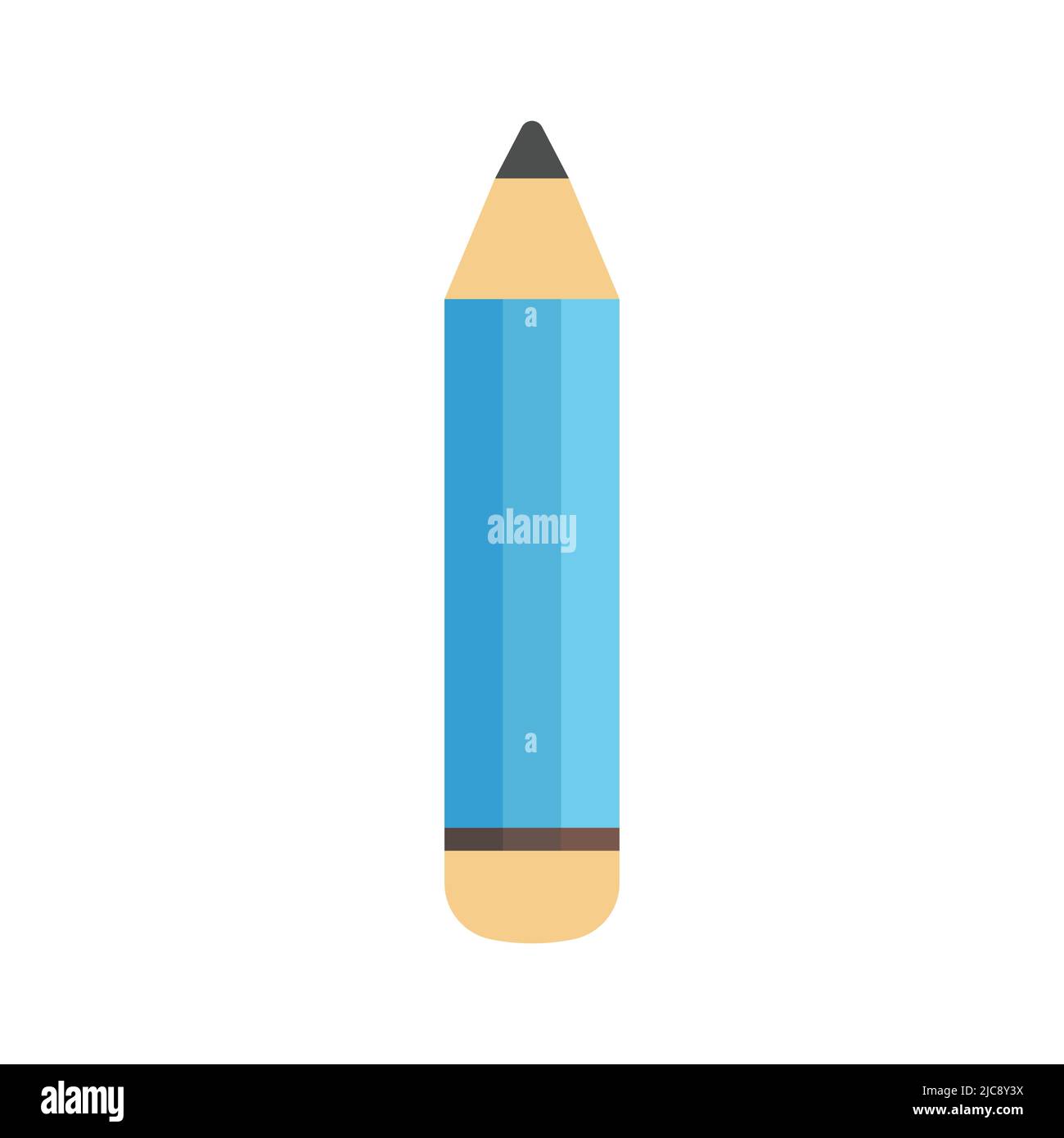 Pencil icon in flat style. Education equipment vector illustration on ...