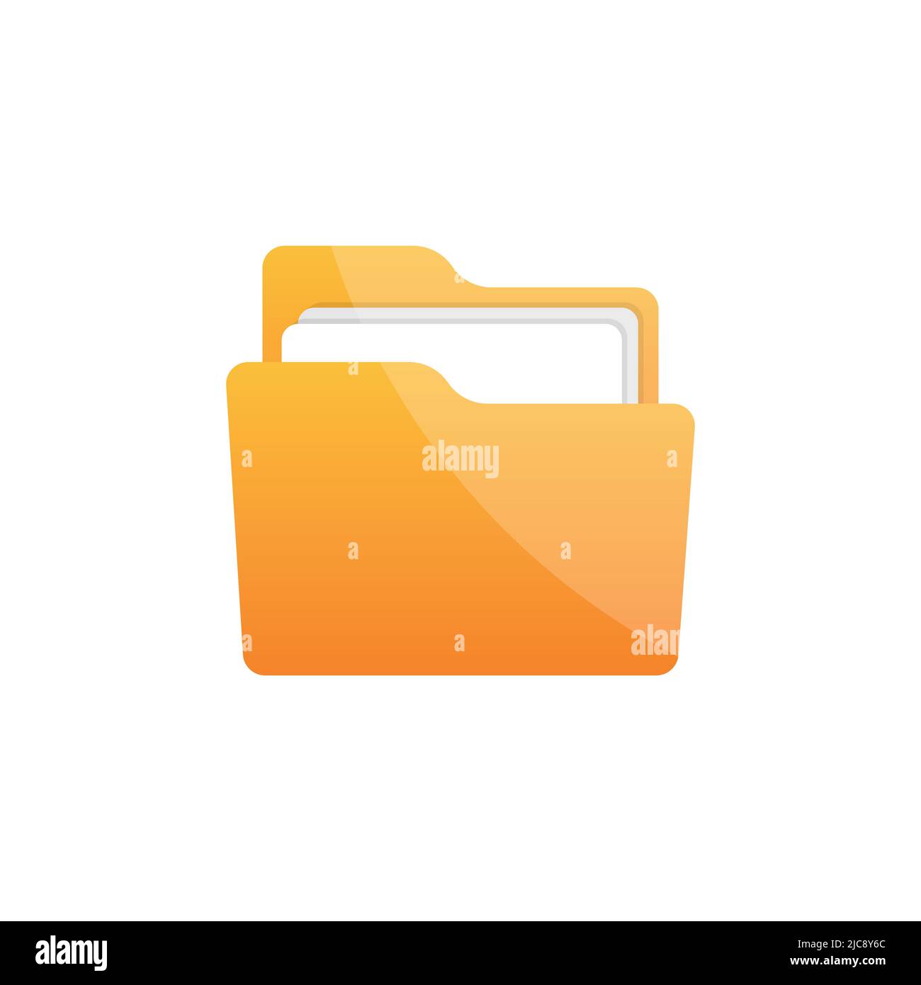 Computer folder icon in flat style. Document archive vector ...