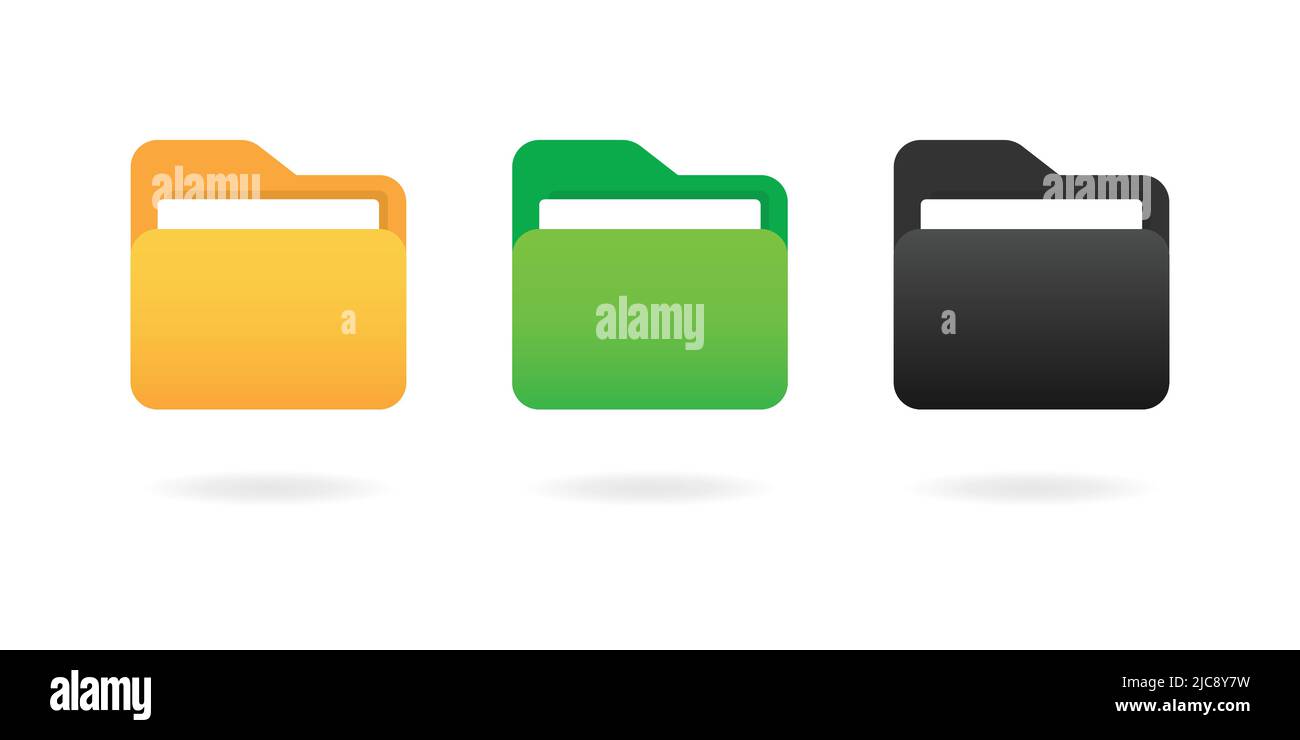 Computer folder icon in flat style. Document archive vector ...