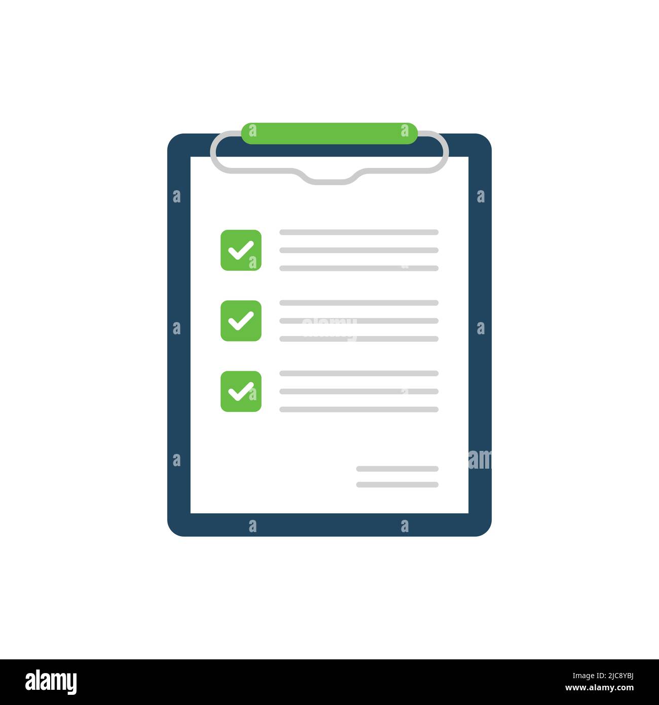 Contract document icon in flat style. Report vector illustration on isolated background. Checklist paper sheet sign business concept. Stock Vector