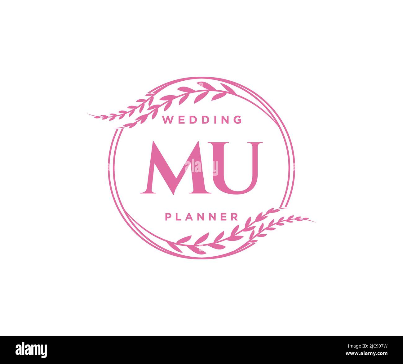 MU Initials letter Wedding monogram logos collection, hand drawn modern ...