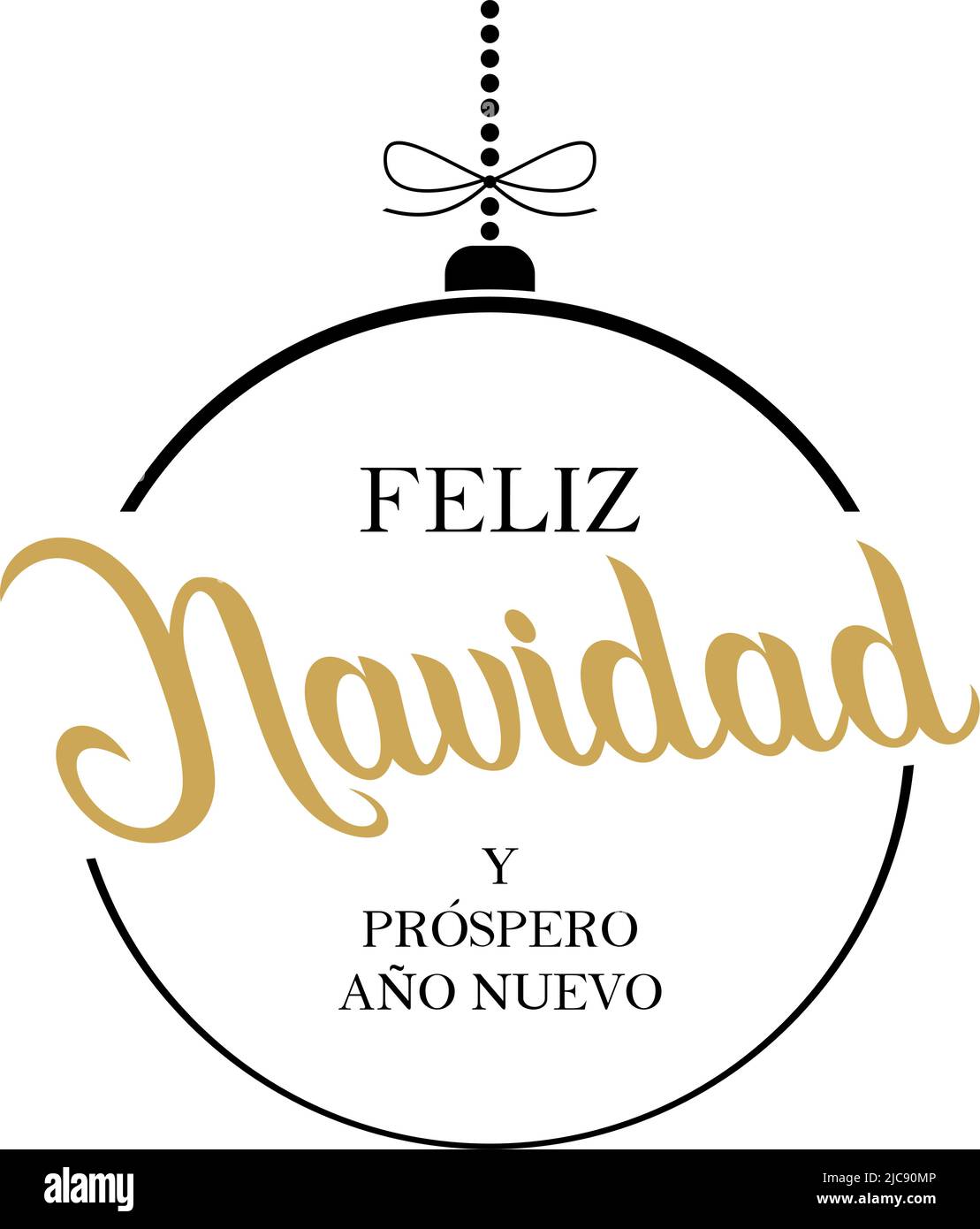Christmas bauble vector. Spanish christmas and new year greetings