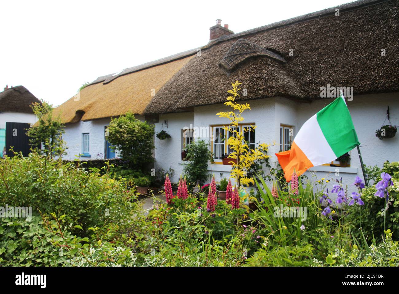 Irish cottages house in Adare, County Limerick, Ireland Stock Photo