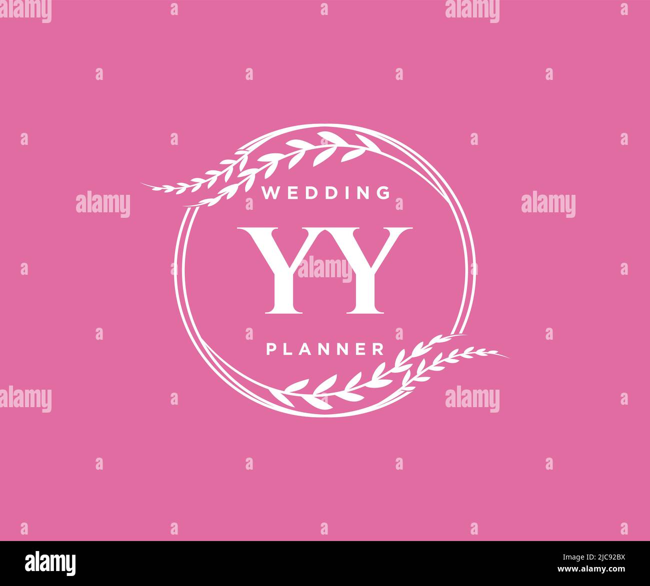 YY Initials letter Wedding monogram logos collection, hand drawn modern minimalistic and floral templates for Invitation cards, Save the Date, elegant Stock Vector