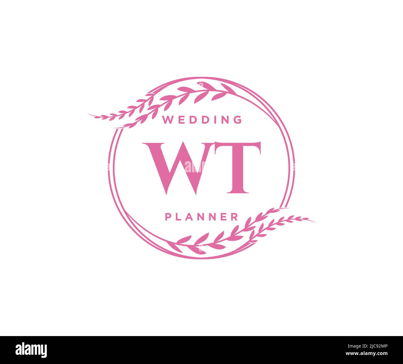 WT Initials letter Wedding monogram logos collection, hand drawn modern ...