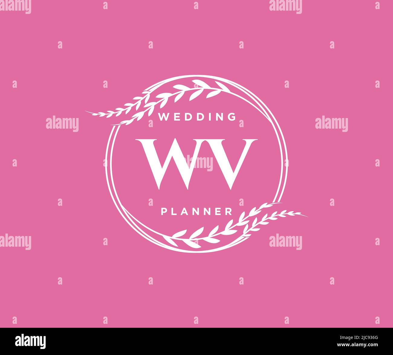 WV Initials letter Wedding monogram logos collection, hand drawn modern ...