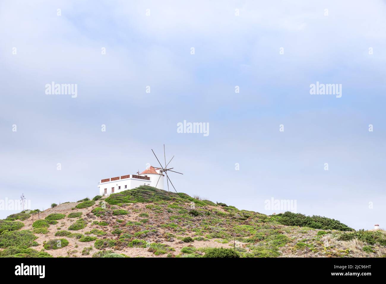 Carrapateira Windmill - Algarve, Portugal Stock Photo