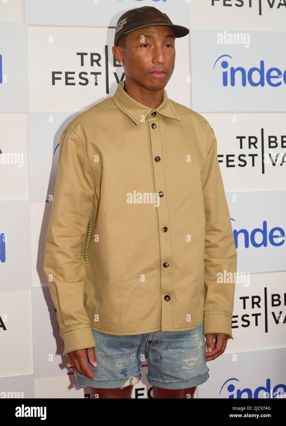 NEW YORK, NY, USA - JUNE 10, 2022: Pharrell Williams attends 'Storytellers - Pharrell in Conversation' at the Tribeca Festival at BMCC. Stock Photo