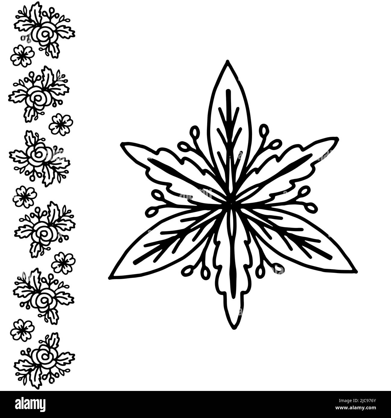 Black and white floral elements for design Stock Vector Image & Art - Alamy