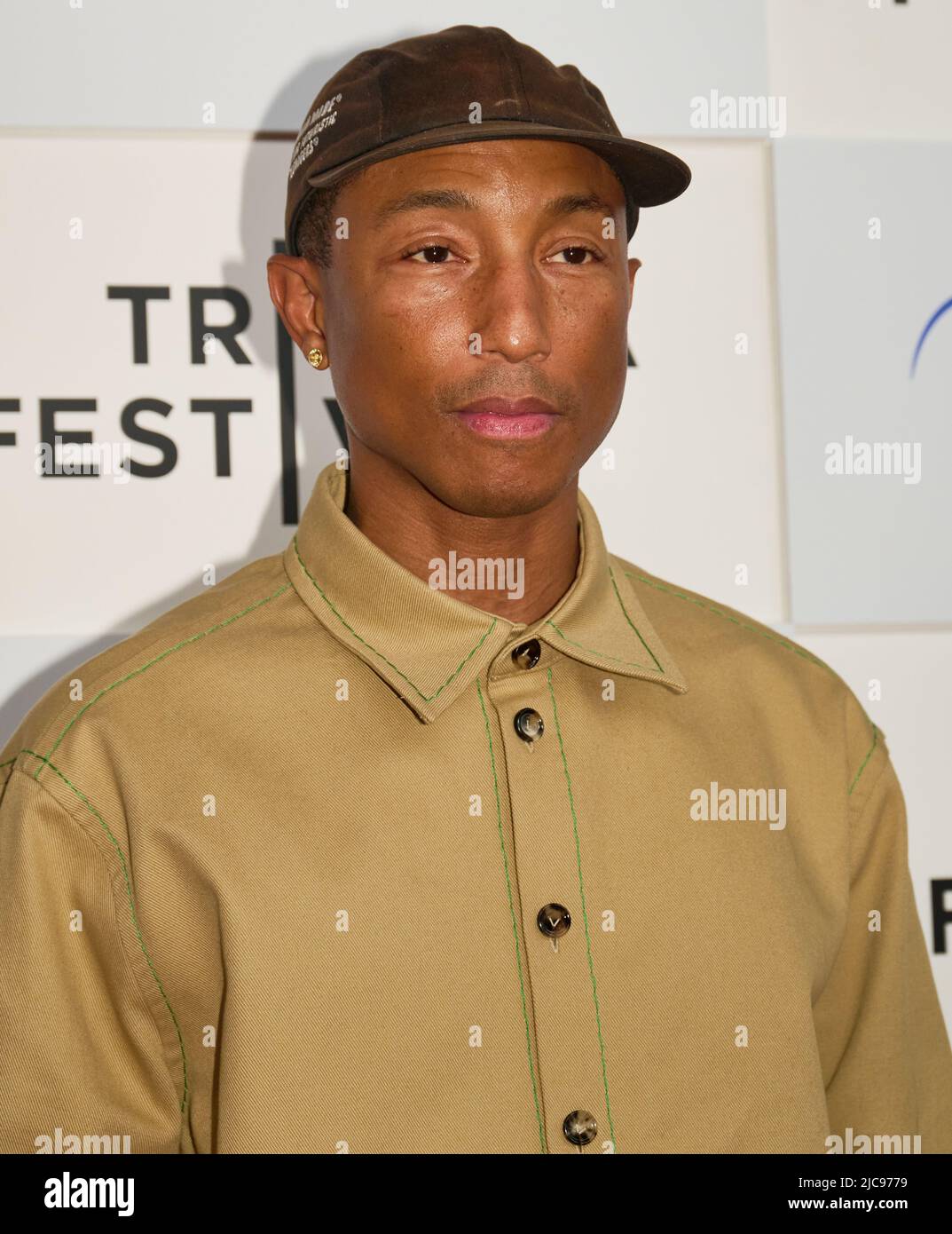NEW YORK, NY, USA - JUNE 10, 2022: Pharrell Williams attends 'Storytellers - Pharrell in Conversation' at the Tribeca Festival at BMCC. Stock Photo