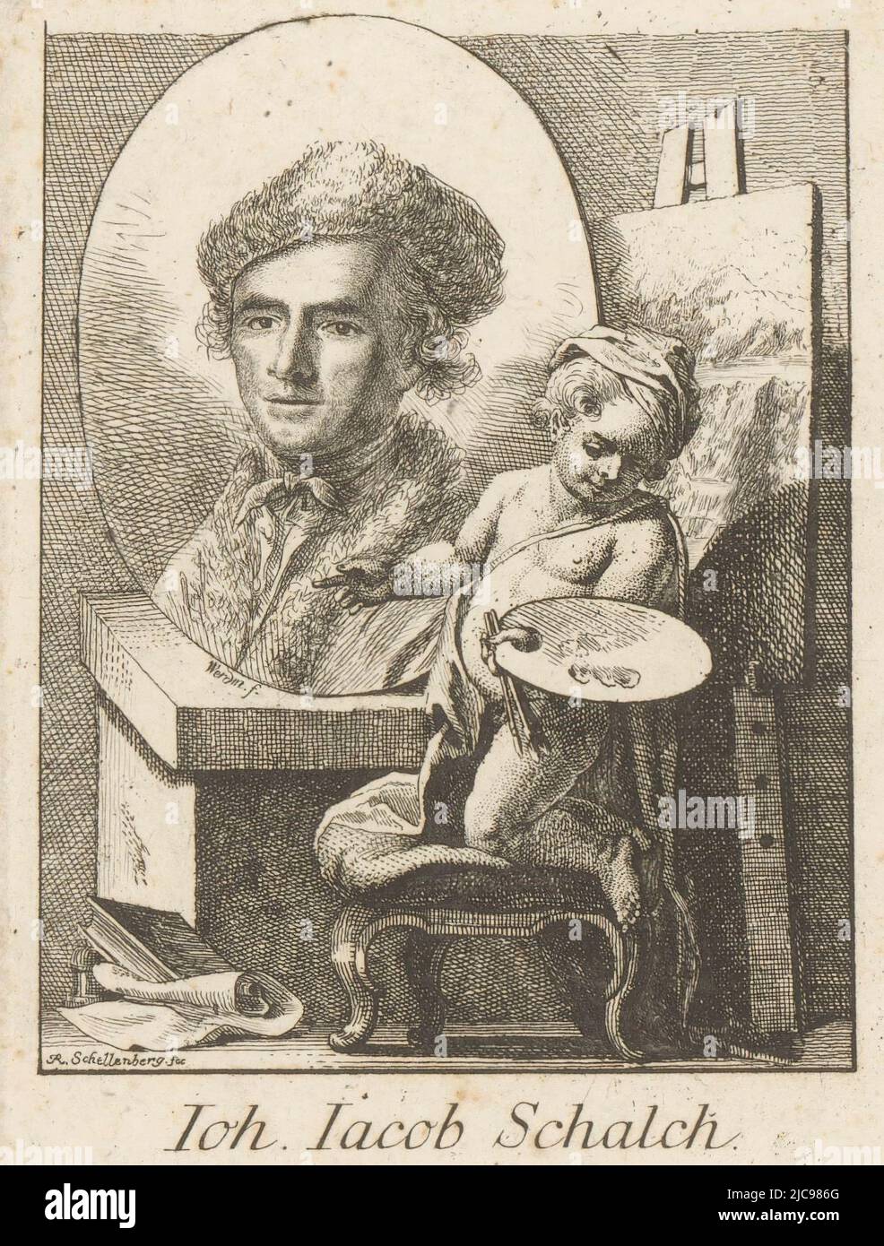 Portrait of Johann Jakob Schalch, print maker Johann Rudolph