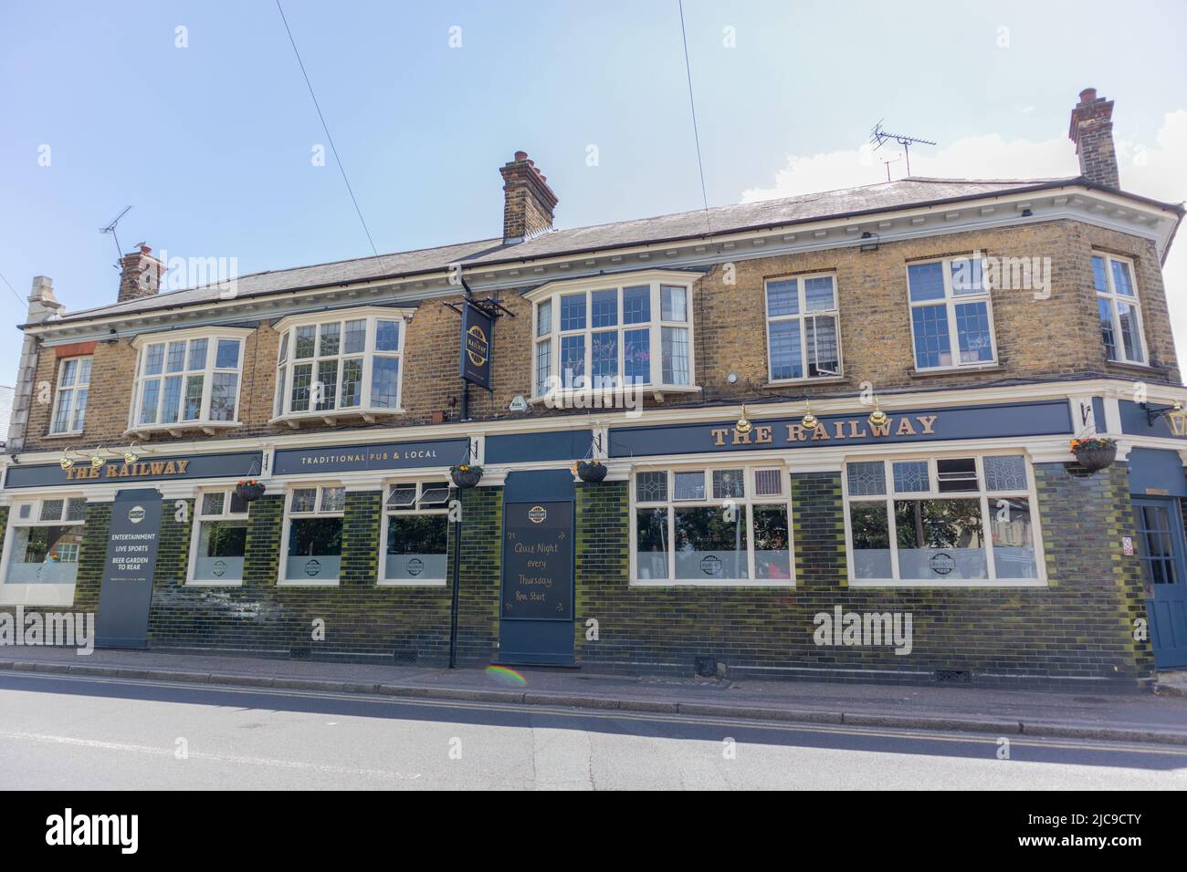 Southend on Sea, UK. 11th Jun, 2022. The Railway Pub, Prittlewell. Scenes near Prittlewell Station, Southend on Sea, the area Simon Dobbin was left with permanent brain damage following an assault after a Southend Utd vs Cambridge Utd match on 21st March, 2015. Mr Dobbin died on 21st October, 2020. He was 48 years old. Earlier in the week, 10th June 2022, Essex Police arrested five men in connection with the assault. Penelope Barritt/Alamy Live News Stock Photo