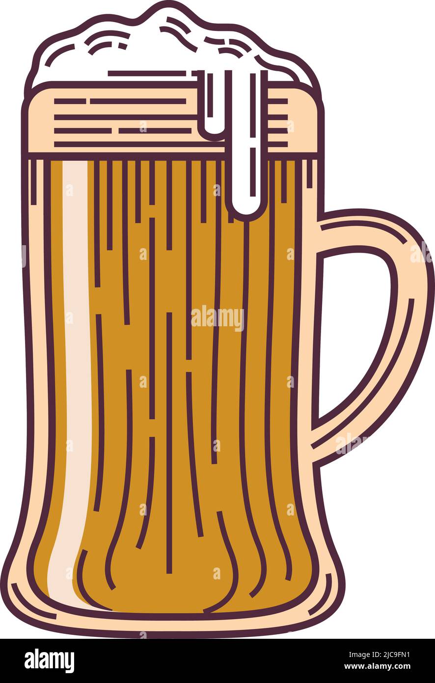 beer mug with foam Stock Vector Image & Art - Alamy