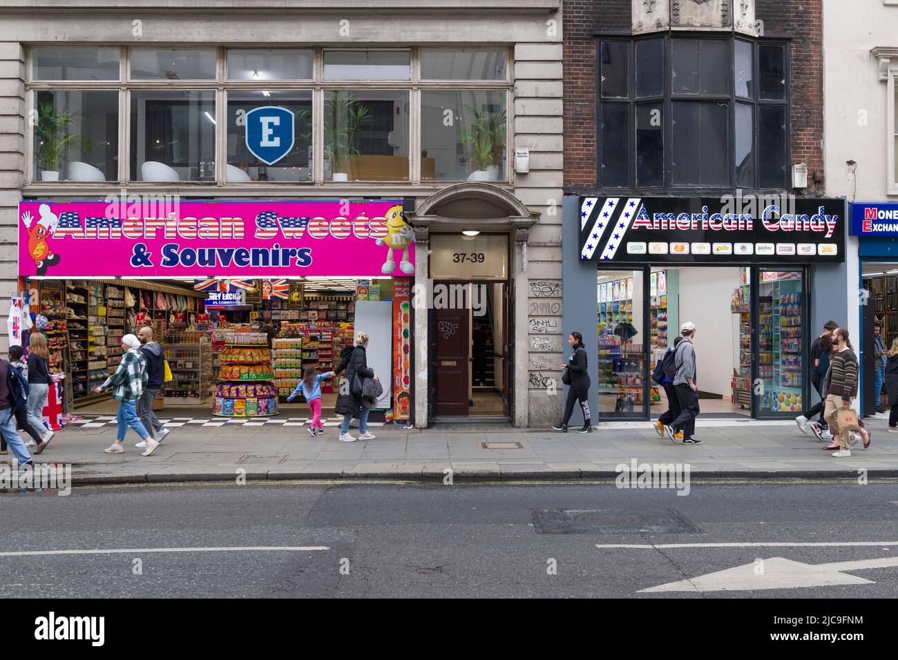 An American Candy store Oxford Street. Recently a large number a large number of American Candy stores have opened in the area of Oxford Street.  Oxfo Stock Photo