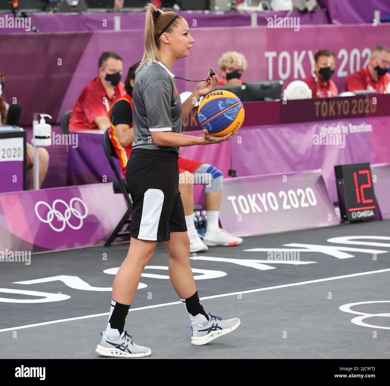 JULY 28th, 2021 TOKYO, JAPAN referee Cecilia Toth in action during the 3x3 Basketball Women's