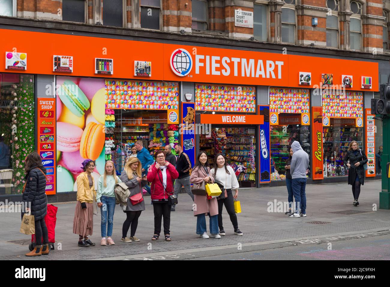 An American Candy store on the corner of Tottenham Court Road and Oxford Street. Recently a large number a large number of American Candy stores have Stock Photo
